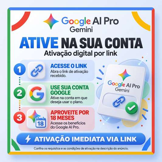 Google Gemini IA Pro - 18 Meses + 5TB de Armazenamento